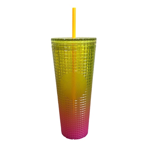 NWT Starbucks jeweled lemon pink gradient venti cold tumbler cup - Picture 1 of 3